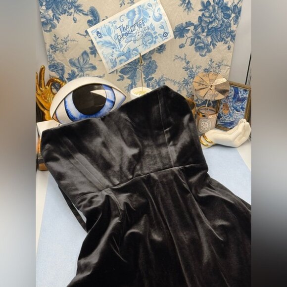 🆕 BRONX & BANCO 🧿 NWOT Florentina Corset Gown, Black Velvet, Sz L US 8 - Picture 12 of 15